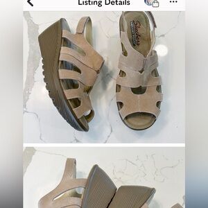 Skechers Memory Foam Suede Slingback Wedge Sandals. Will consider any offers.